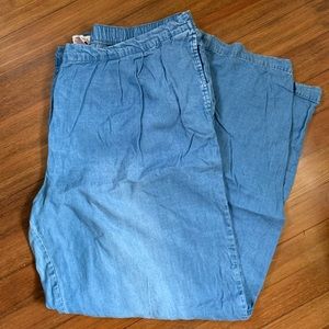 Wide Leg Chambray Jeans